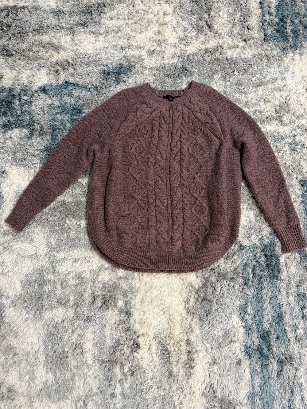 Women’s Simply Vera Vera Wang Cable-Knit Crewneck Sweater in Mauve